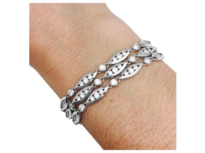Bracciale Chaumet in oro bianco modello "Classic", Diamants. - vista 4