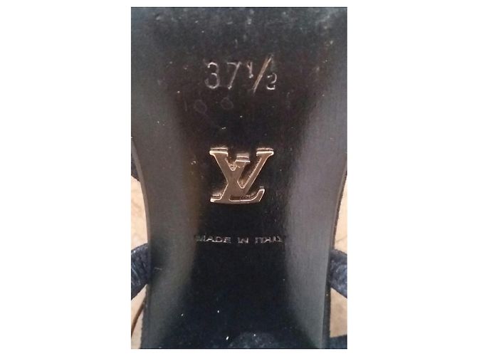 Mule Louis Vuitton in camoscio nero a punta quadrata - vista 3