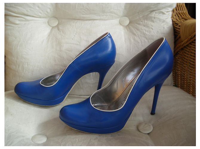 Décolleté Free Lance in pelle blu 39 - vista 3