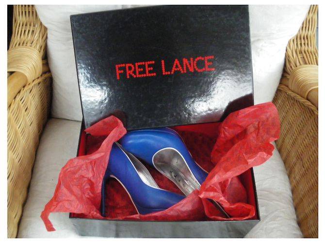 Décolleté Free Lance in pelle blu 39 - vista 7