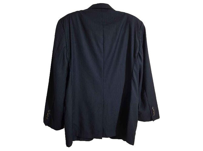 Ralph Lauren Striped Wool Blazer Navy Blue - view 2