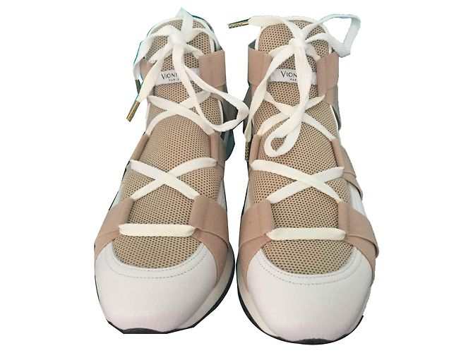 Vionnet Sneaker aus Leder weiß beige - Ansicht 2