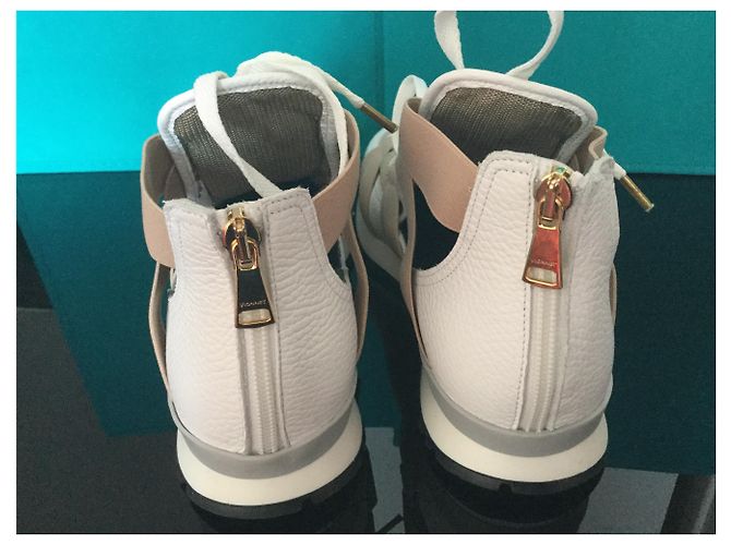 Vionnet Sneaker aus Leder weiß beige - Ansicht 3