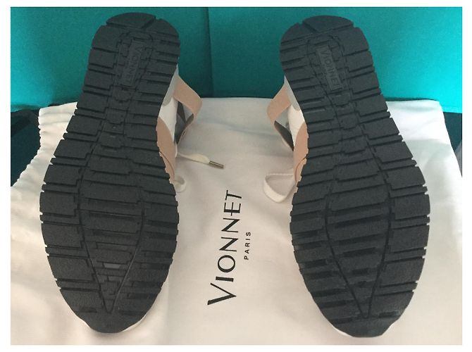 Vionnet Sneaker aus Leder weiß beige - Ansicht 4