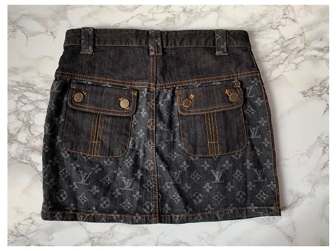 Mini falda de Louis Vuitton Gris Azul oscuro - vista 3
