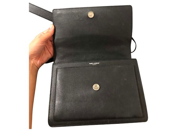 Borsa a mano Saint Laurent Sunset in pelle nera Nero - vista 2
