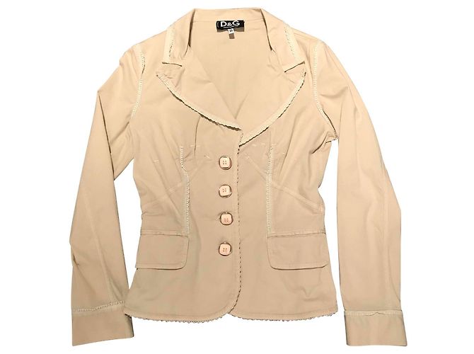 Blazer D&G beige in cotone - vista 2