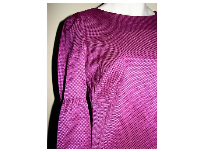 French Connection Satinkleid mit Glockenärmeln Pink - Ansicht 3
