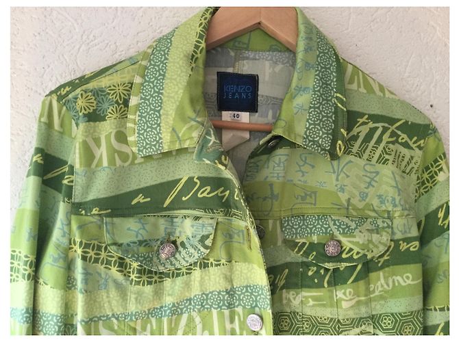 Kenzo Jean Jacke Grün Viskose - Ansicht 3