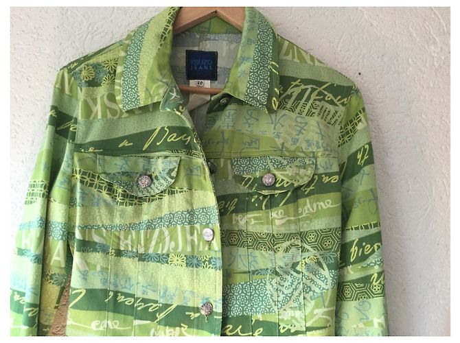 Kenzo Jean Jacke Grün Viskose - Ansicht 4