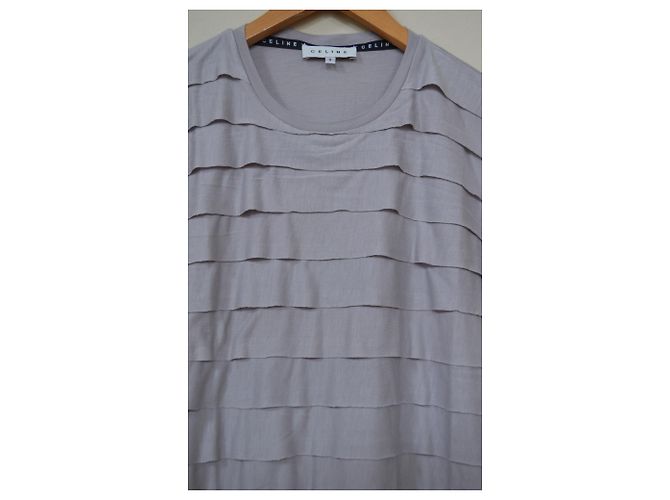 Céline Graues Vicose & Cashmere Top T-Shirt Größe S SMALL - Ansicht 5