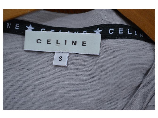 Céline Graues Vicose & Cashmere Top T-Shirt Größe S SMALL - Ansicht 6