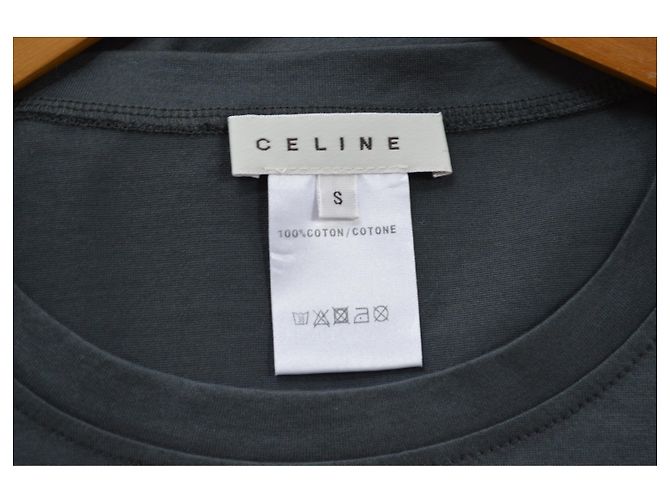 Céline Camiseta de algodón gris oscuro, talla S SMALL Gris antracita - vista 2