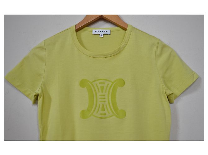 Camiseta Céline Lime Green Tee Size S SMALL Verde - vista 4