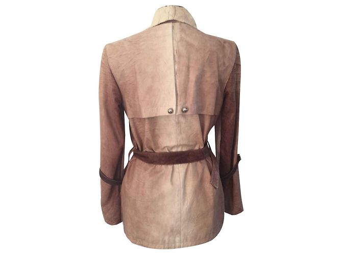 Autre Marque Saharienne Lederjacke beige hellbraun - Ansicht 2