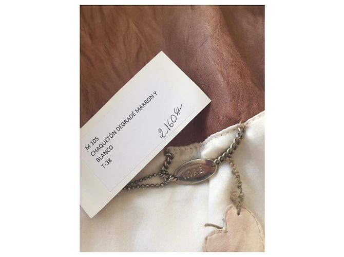 Autre Marque Saharienne Lederjacke beige hellbraun - Ansicht 4