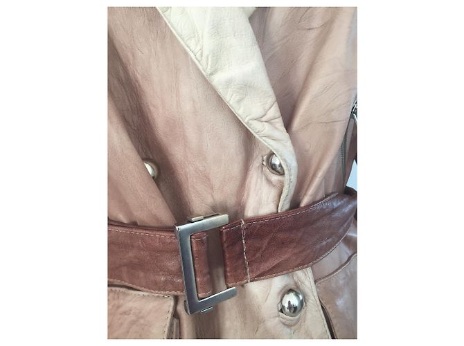 Autre Marque Saharienne Lederjacke beige hellbraun - Ansicht 6
