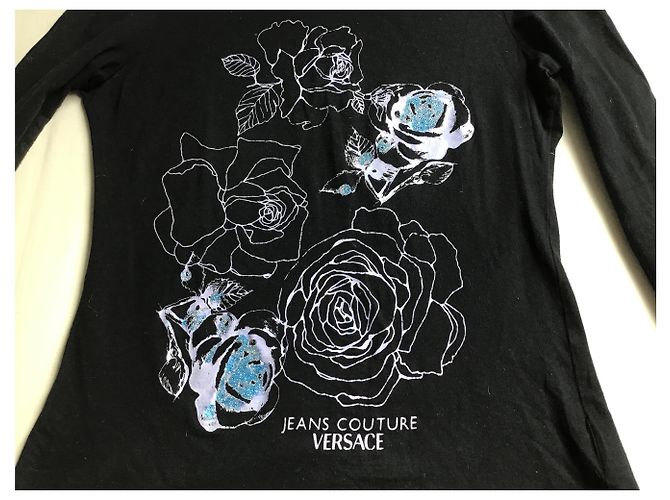 Camiseta Versace negra de algodón de manga larga Negro - vista 3