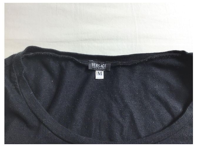 Camiseta Versace negra de algodón de manga larga Negro - vista 4