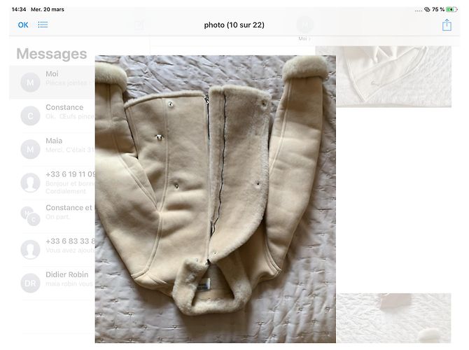 Hermès Shearling jacket Eggshell - view 7