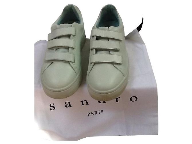 Sneakers Sandro in pelle turchese - vista 2