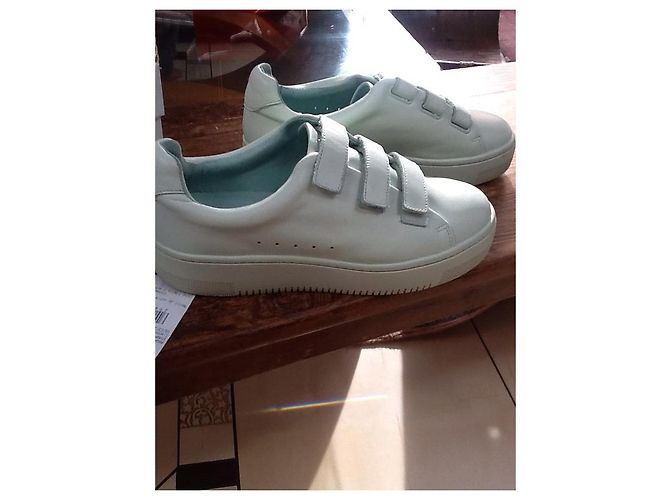 Sneakers Sandro in pelle turchese - vista 3