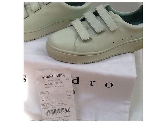 Sneakers Sandro in pelle turchese - vista 4