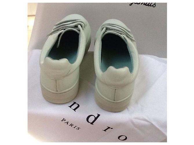 Sneakers Sandro in pelle turchese - vista 5
