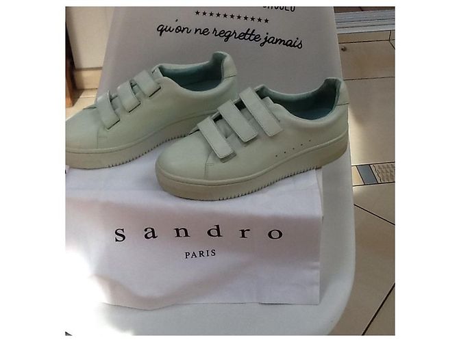 Sneakers Sandro in pelle turchese - vista 6