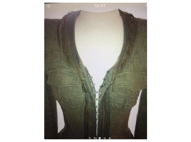Giacca Balmain in cotone kaki Cachi - vista 3