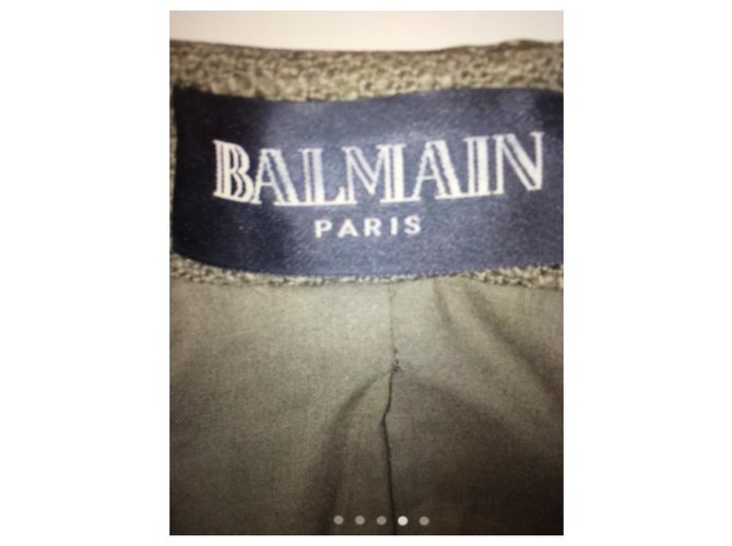 Giacca Balmain in cotone kaki Cachi - vista 5