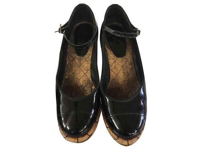 Chanel Mules compensées Noir - vue 2