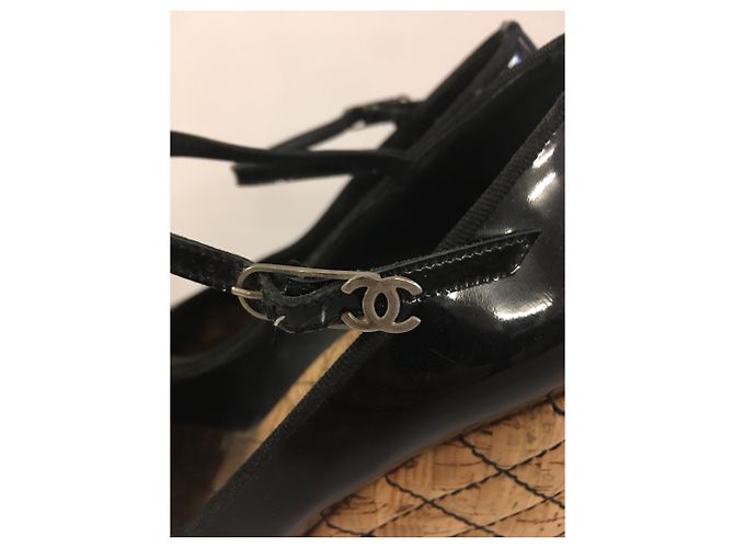 Chanel Mules compensées Noir - vue 4
