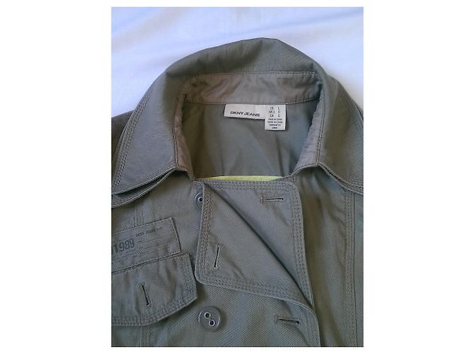 Chaqueta de algodón caqui Dkny - vista 6