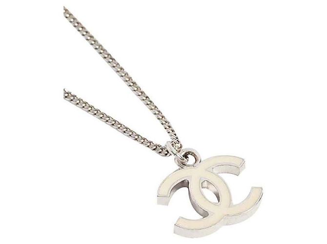 Collana Chanel CC avorio crema Argento - vista 2