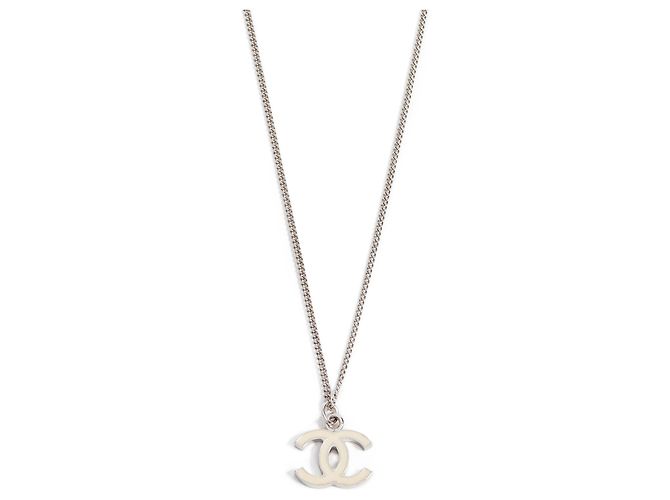 Collana Chanel CC avorio crema Argento - vista 4
