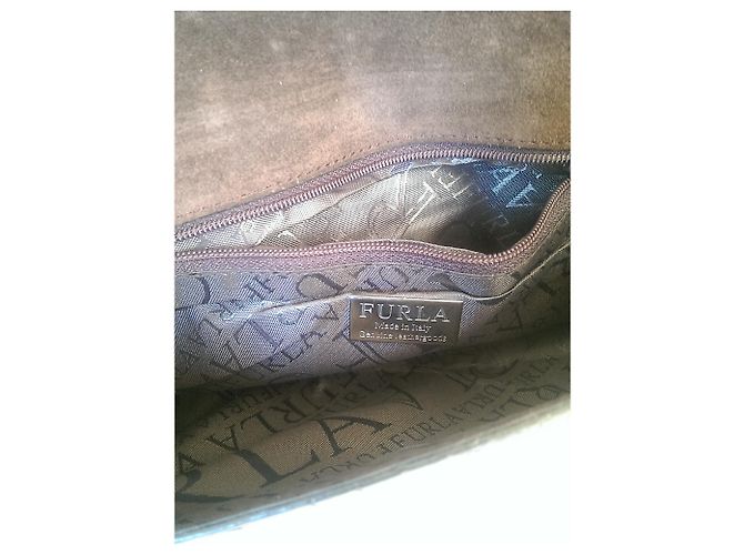 Furla Mini Schultertasche oder Clutch aus Leder Braun - Ansicht 12