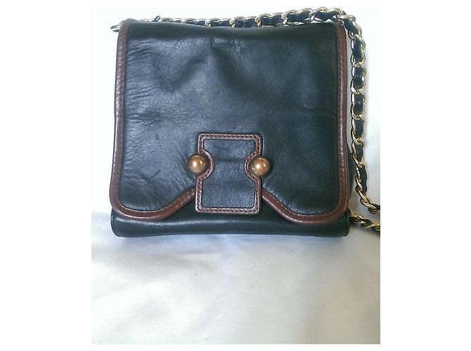 Autre Marque botKier Mini borsa a tracolla in pelle di vitello marrone nero - vista 3