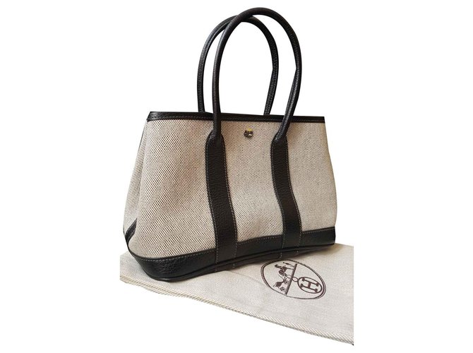 Garden Hermès Borsa da giardino Hermes ttpm (mini) Nero Beige - vista 2