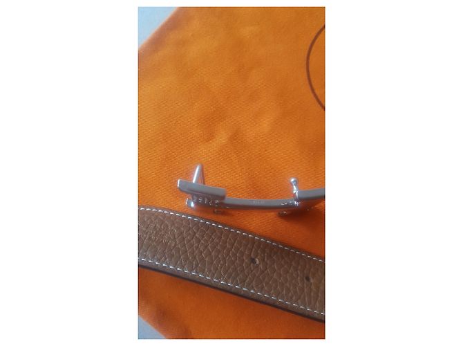 Constance Hermès Hermes H cinturón de constancia Castaño Negro Metálico - vista 4