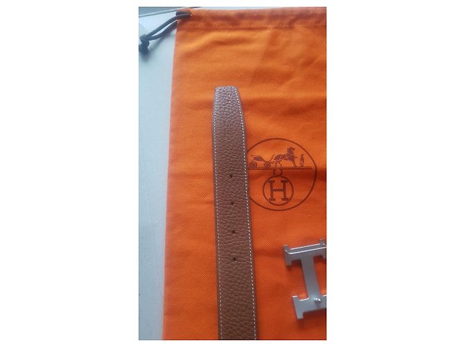 Constance Hermès Hermes H cinturón de constancia Castaño Negro Metálico - vista 8