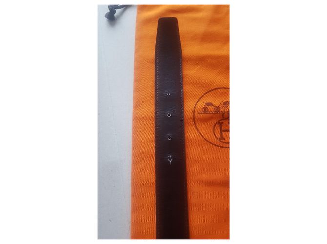 Constance Hermès Hermes H cinturón de constancia Castaño Negro Metálico - vista 9
