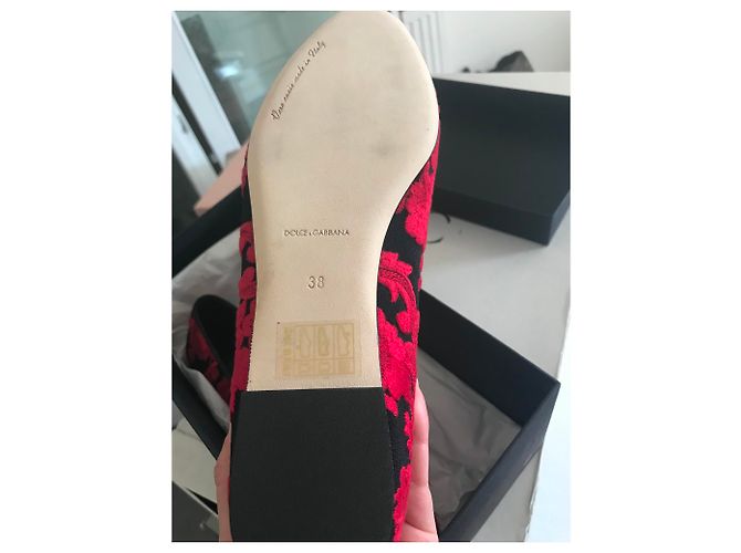 Mocassini neri Dolce & Gabbana con dettaglio floreale rosso 3D Nero - vista 5