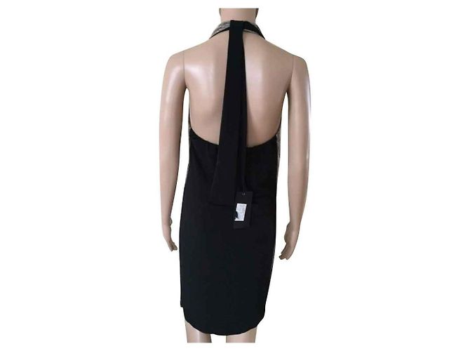 Autre Marque Kleid aus Polyester braun schwarz Größe L - Ansicht 2