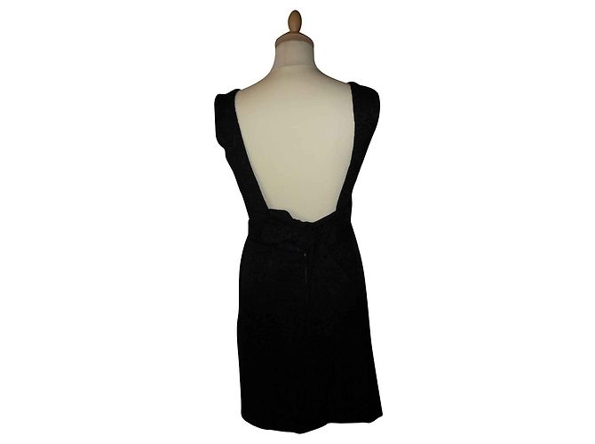 Autre Marque Schwarzes Kleid mit Blasenmuster im 60er Stil - Ansicht 2