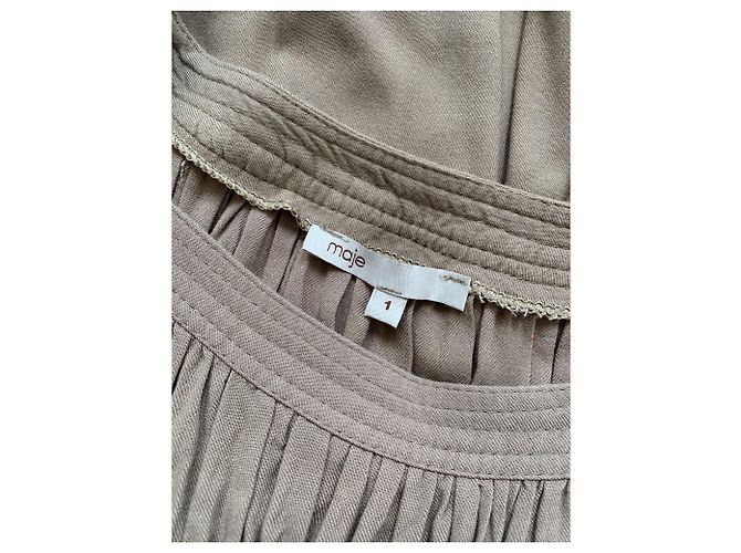 Maje Beige Viscose Top Größe 1 - Ansicht 4