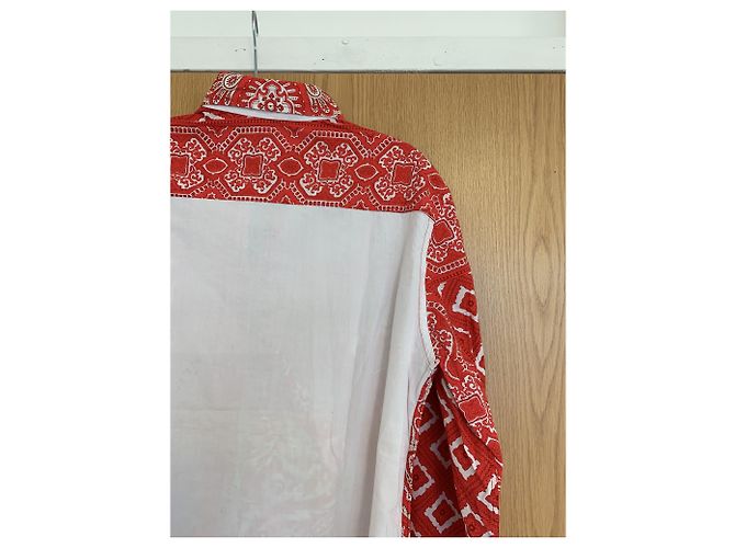 Camisa Etro de algodón roja con estampado paisley Multicolor - vista 4