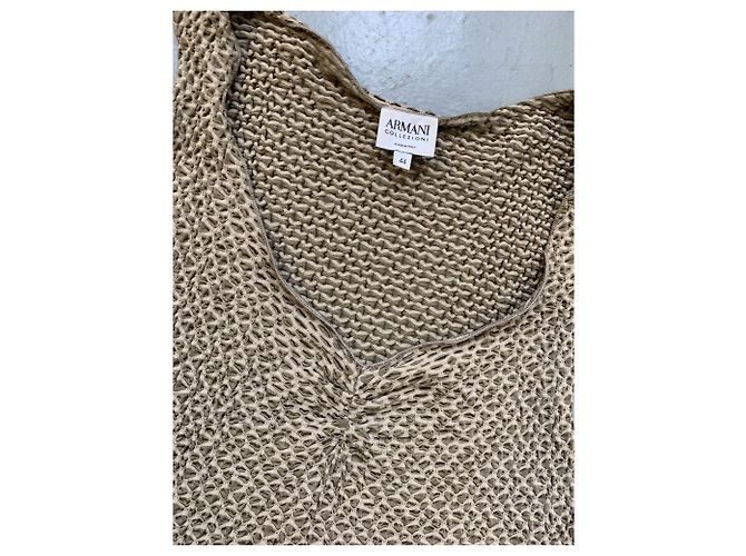 Giorgio Armani Collezioni Netzstretchoberteil Anthrazit Beige - Ansicht 3
