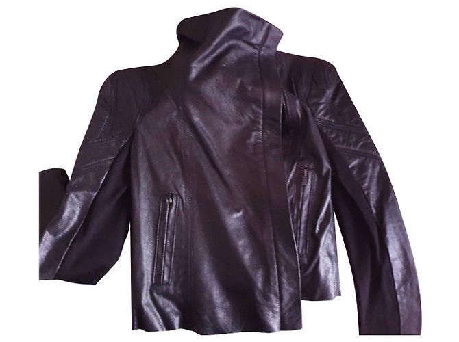 BCBG Max Azria schwarze Lederjacke - Ansicht 2