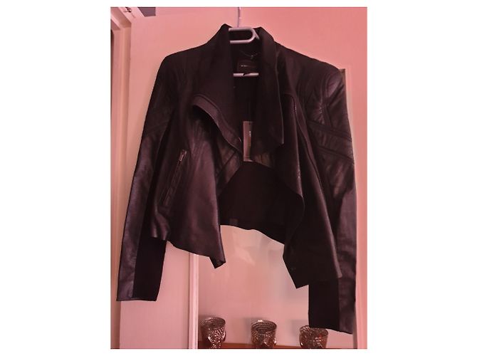 BCBG Max Azria schwarze Lederjacke - Ansicht 4